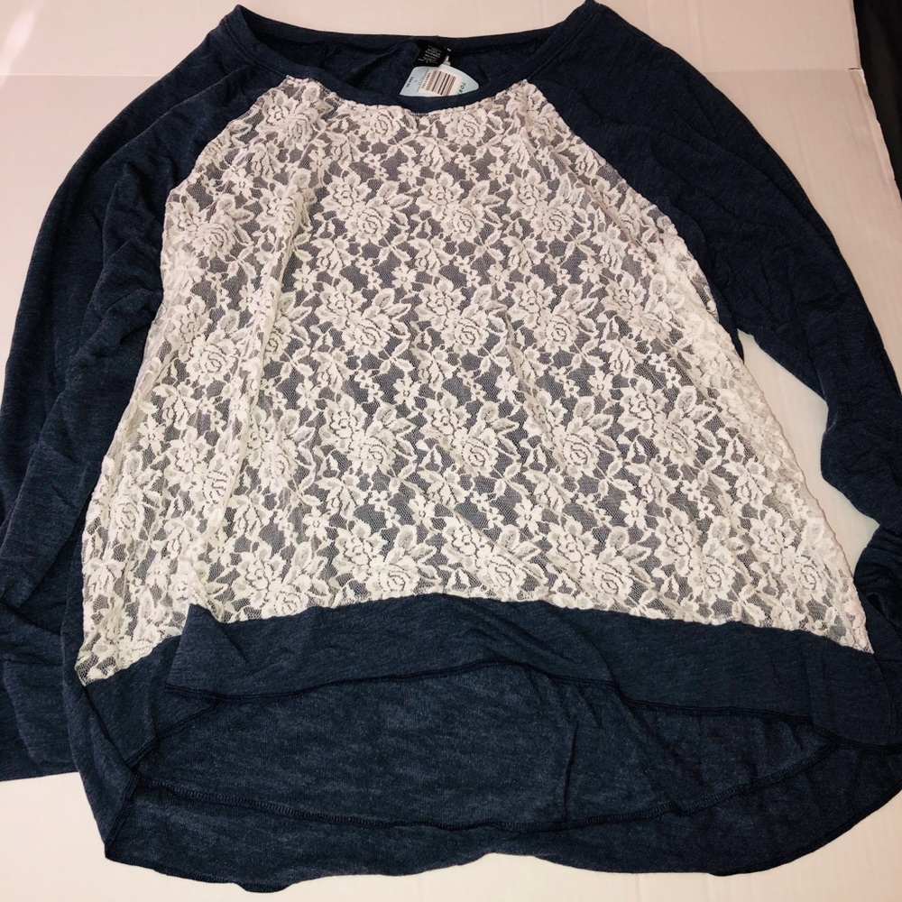Torrid High Low Lace Sweatshirt BNWT